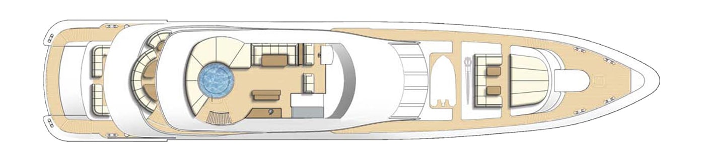 Heesen 4400 - 44m -Sun deck layout