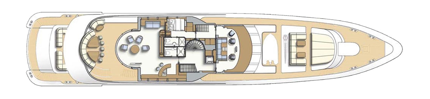 Heesen 4400 - 44m - Upper deck lay out